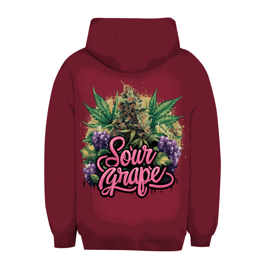 Unisex Oversize Hoodie Sour Grape von Division420 mit Kängurutasche und verstellbarer Kapuze