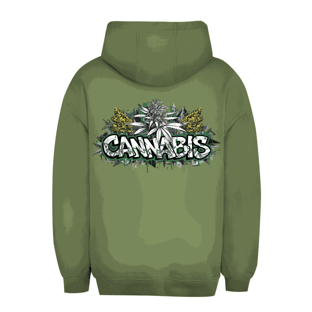 Unisex Oversize Hoodie mit Cannabis Art Print von Division420, nachhaltiger Baumwoll-Polyester Mix, urbaner Style und entspannter Komfort