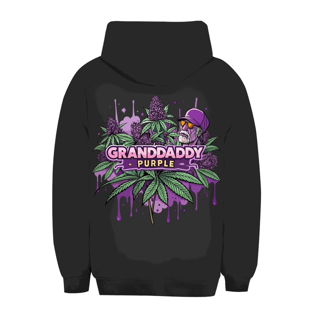 Unisex Oversize Hoodie Granddaddy Purple von Division420 in urbanem Stil mit Kapuze und Kängurutasche