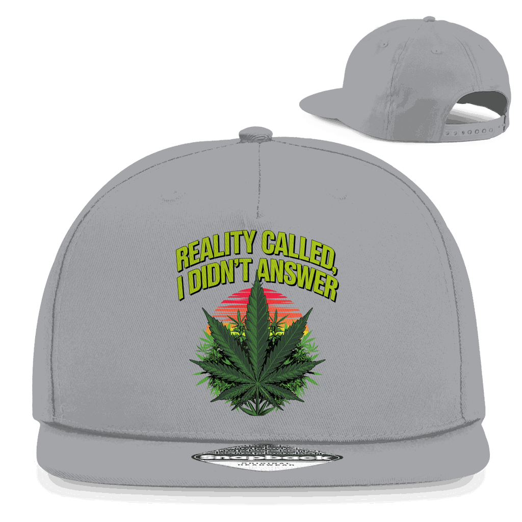 Division420 Snapback Rapper Cap Reality Called aus Baumwolle mit flachem Schirm und Retro-Snapbackverschluss