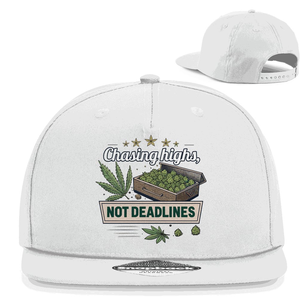 Division420 Snapback Rapper Cap Chasing Highs in urbanem 5-Panel Design aus Baumwoll-Twill mit flachem Schirm und Snapback-Verschluss