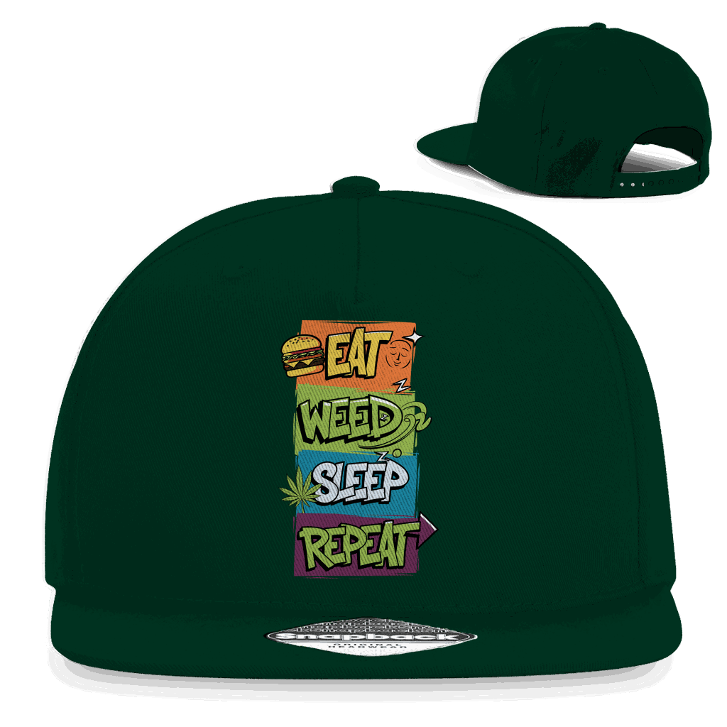 Snapback Rapper Cap - Eat Weed Sleep Repeat | Division420®