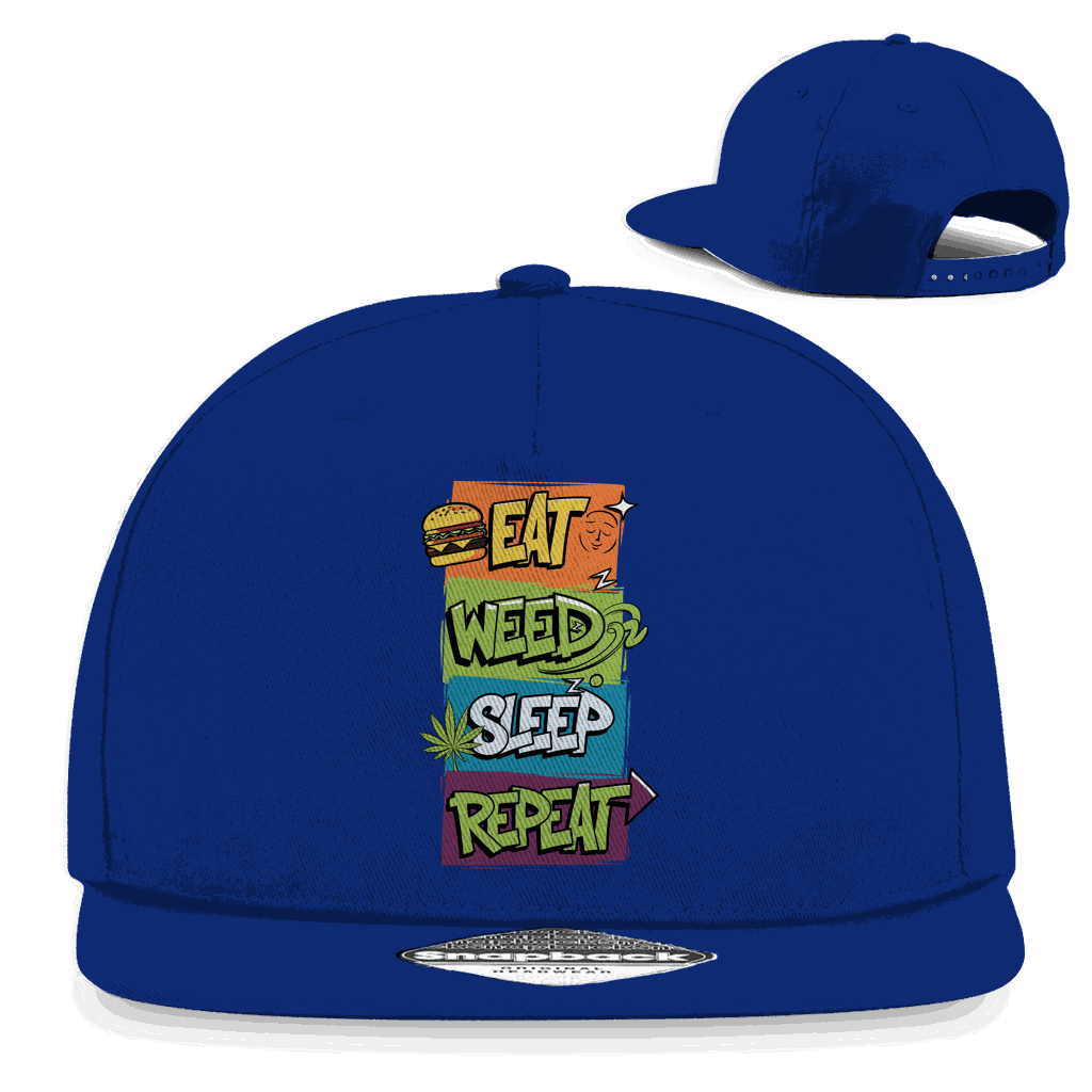 Snapback Rapper Cap - Eat Weed Sleep Repeat | Division420®