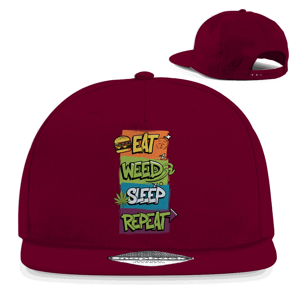 Snapback Rapper Cap - Eat Weed Sleep Repeat | Division420®