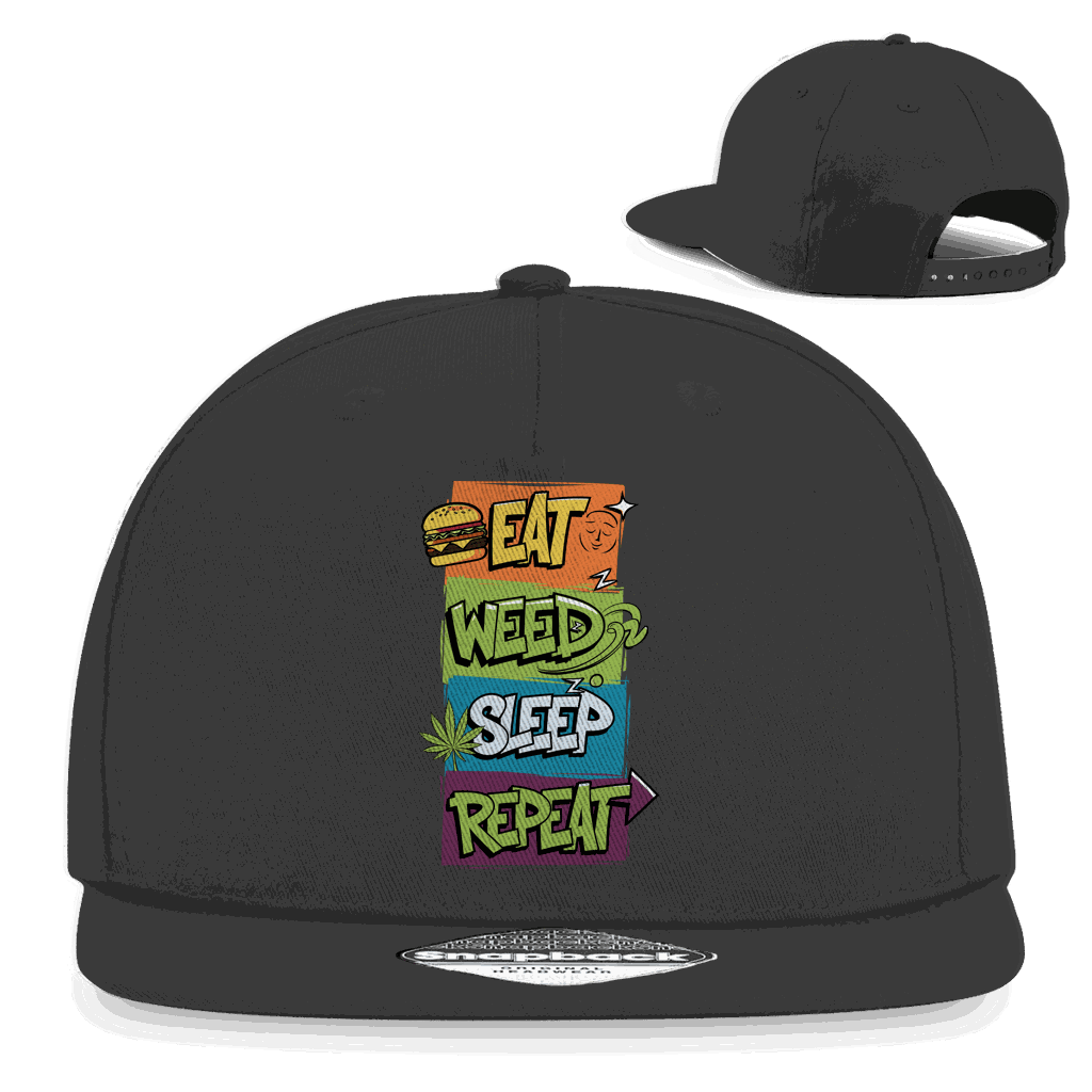 Snapback Rapper Cap - Eat Weed Sleep Repeat | Division420®