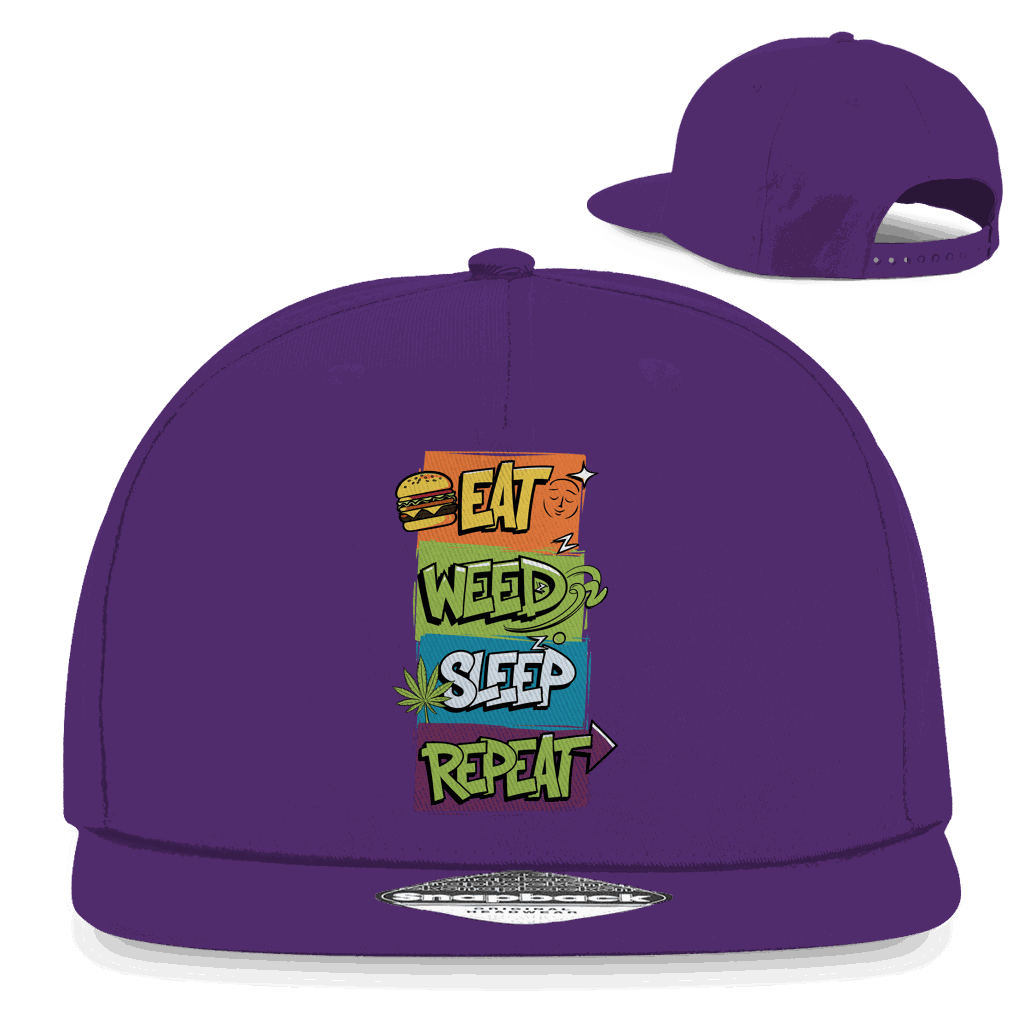 Snapback Rapper Cap - Eat Weed Sleep Repeat | Division420®