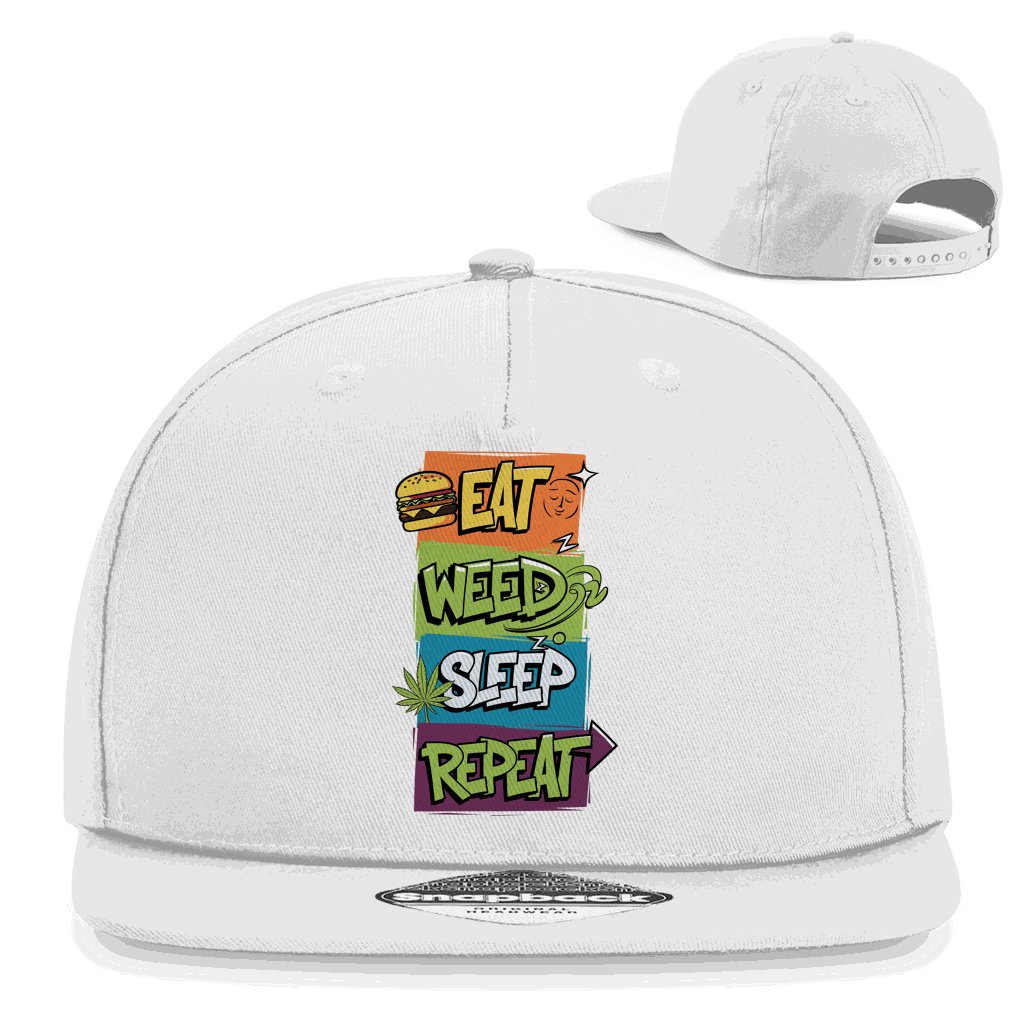 Snapback Rapper Cap - Eat Weed Sleep Repeat | Division420®
