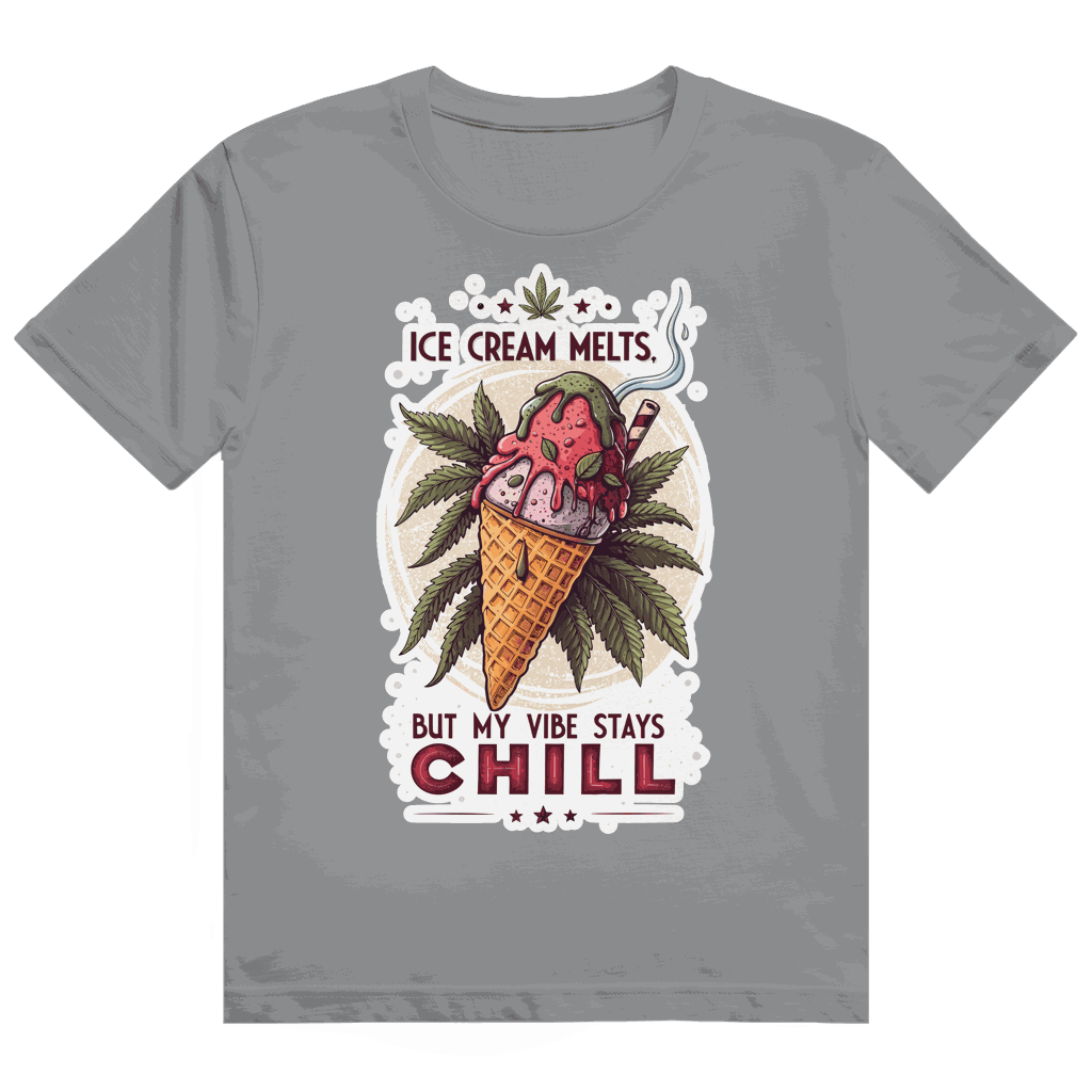 Heavy Cotton T-Shirt von Division420 mit Ice Cream Melt Design und nachhaltiger Bio-Baumwolle