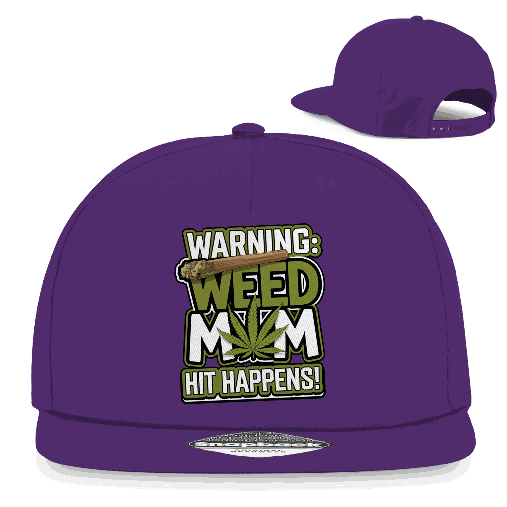 Snapback Rapper Cap - Warning Weed Mom | Division420®