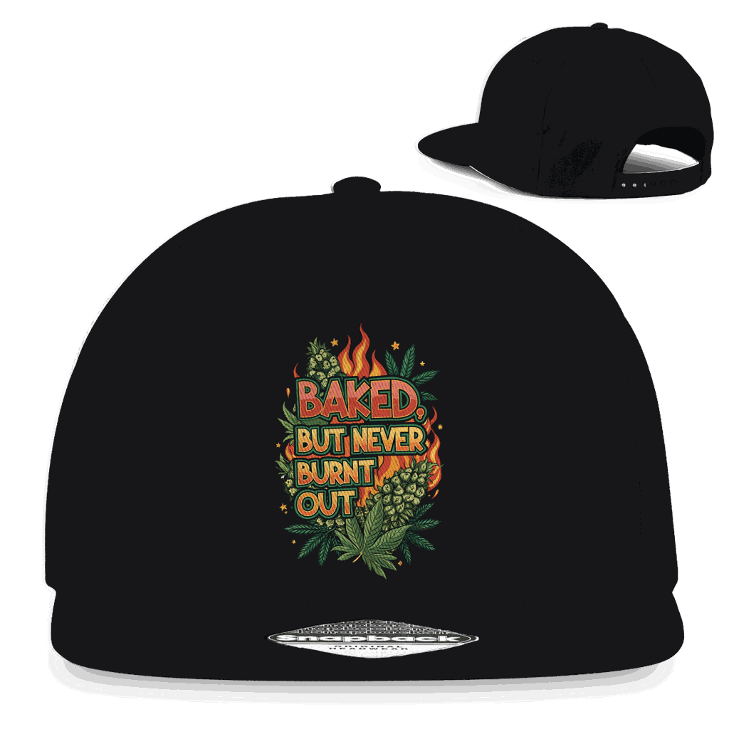 Snapback Rapper Cap - Baked, but never burn out | Division420®