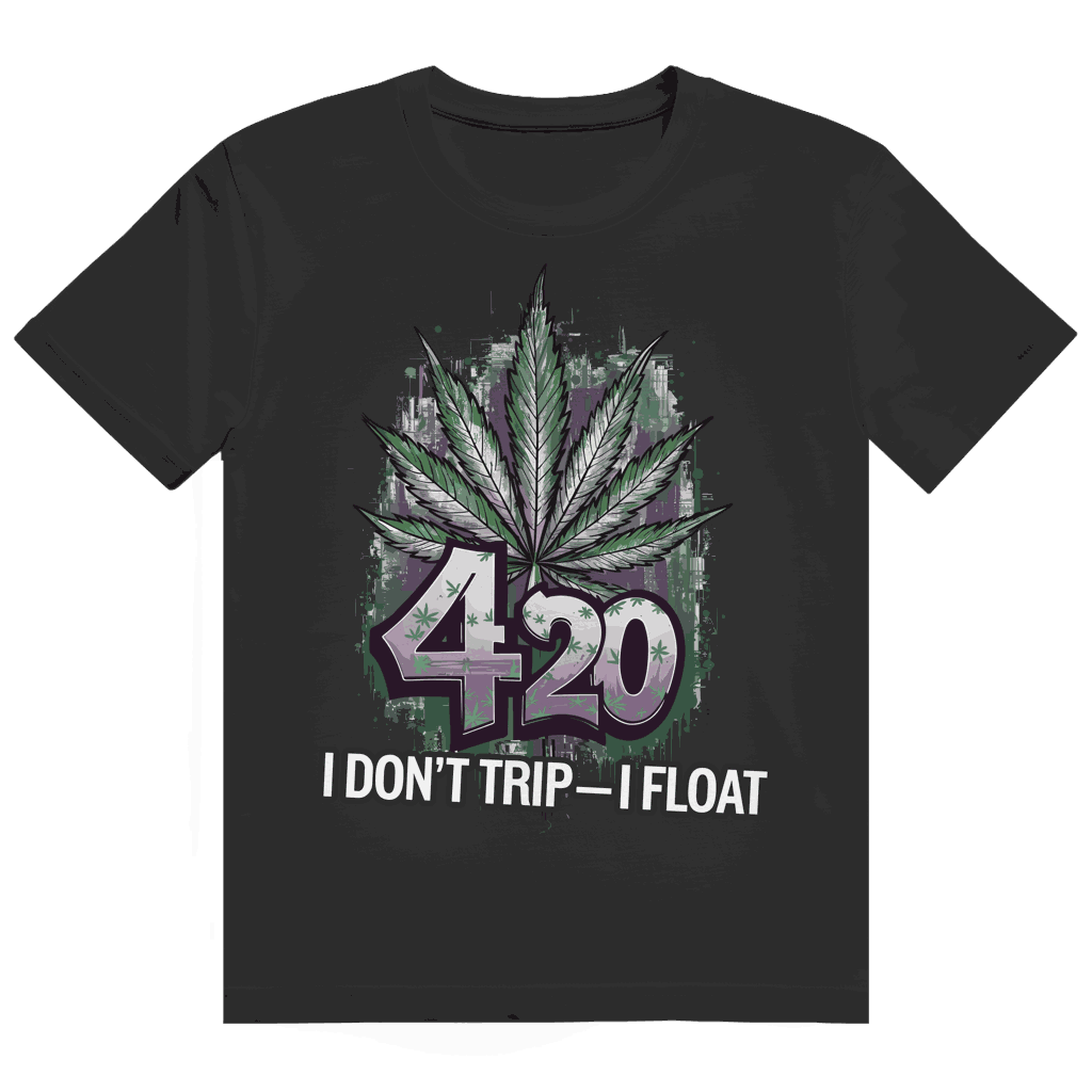 Division420 Heavy Cotton T-Shirt mit I dont trip - i float Print, unisex, nachhaltige Baumwolle, lockerer Tubular Fit