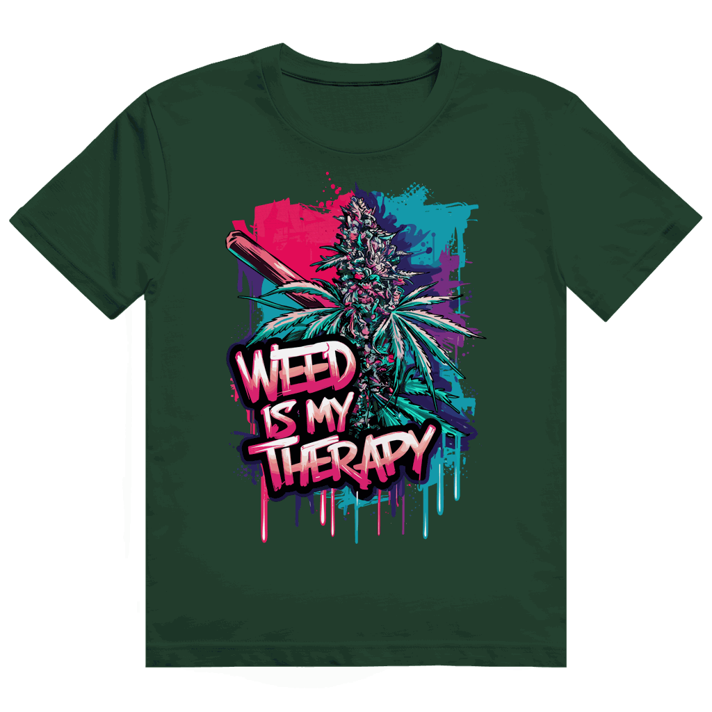 Heavy Cotton T-Shirt - Weed is my Therapy | Division420®