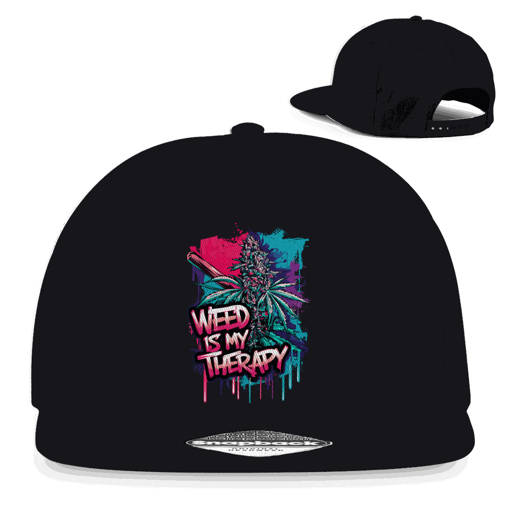 Snapback Rapper Cap - Weed is my Therapy | Division420®