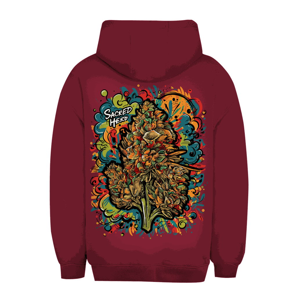 Unisex Oversize Hoodie Sacred Hero von Division420 mit Kapuze, Kängurutasche und nachhaltiger Baumwolle