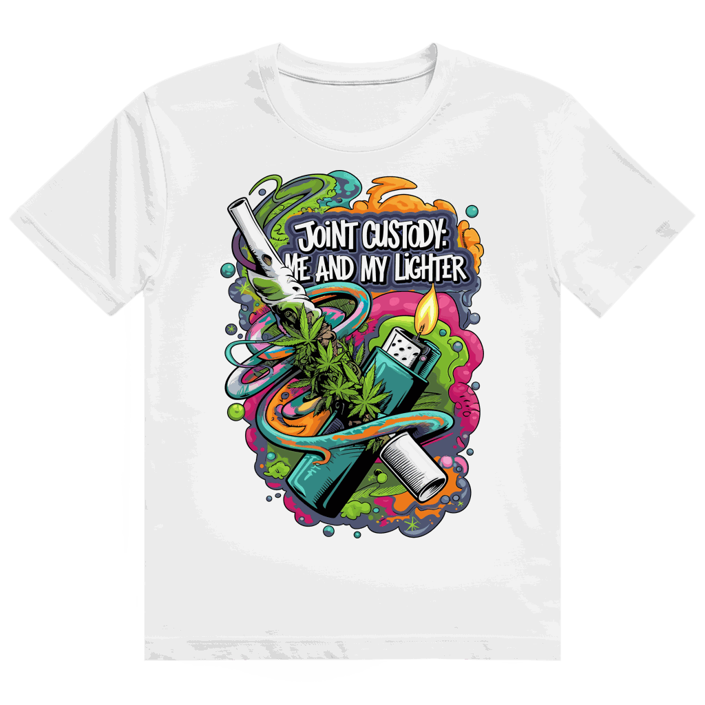 Heavy Cotton T-Shirt - Joint Custody: me and my lighter | Division420®