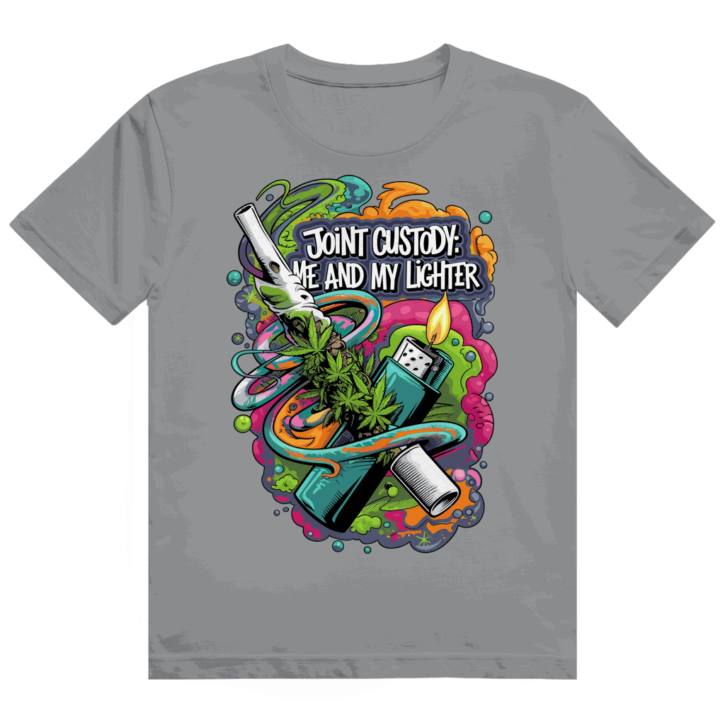 Heavy Cotton T-Shirt - Joint Custody: me and my lighter | Division420®