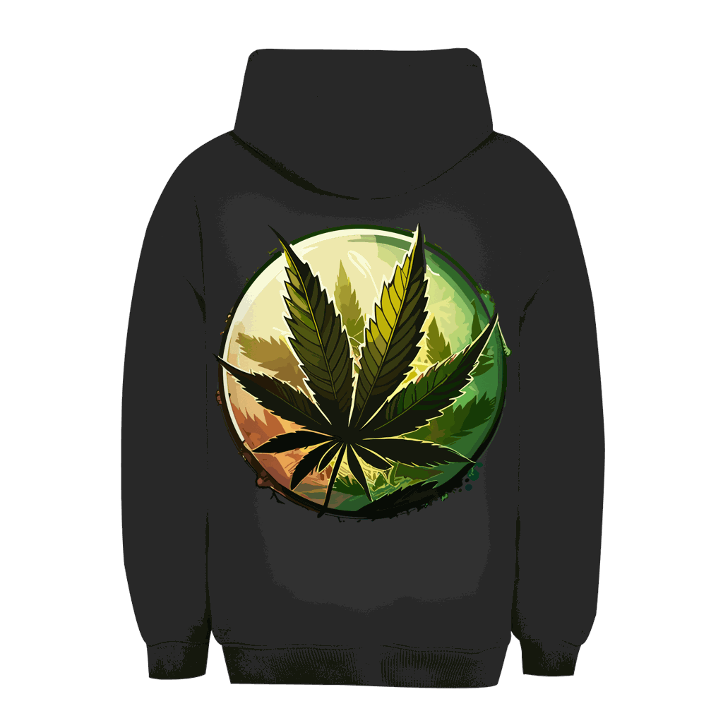 Unisex Oversize Hoodie mit Weed Leaf Art Print von Division420, gemütlich und nachhaltig