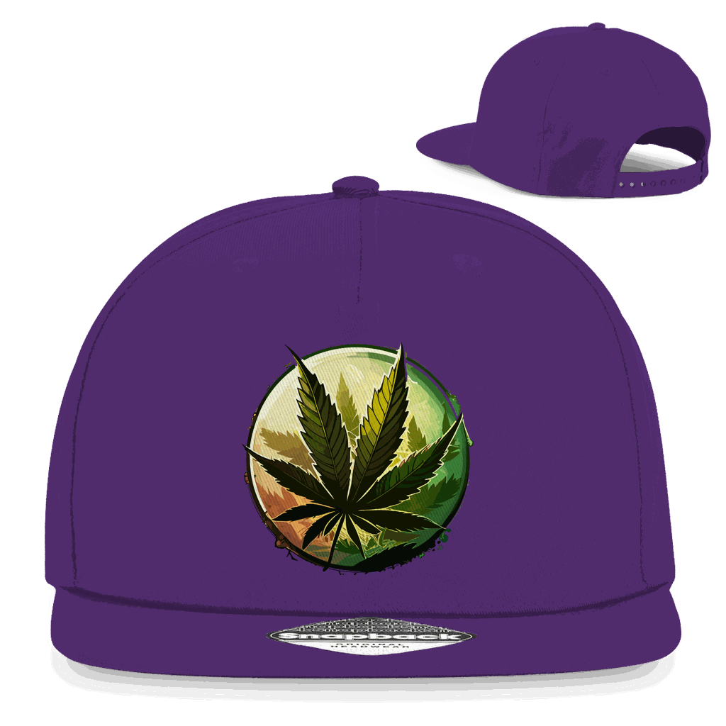 Snapback Rapper Cap - Weed Leaf Art Print | Division420®