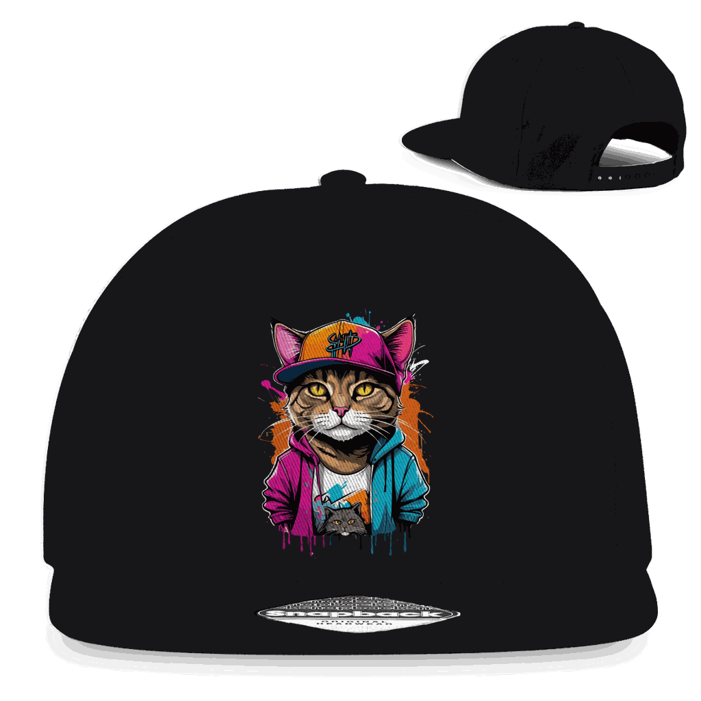 Division420 Snapback Cap Cat OG aus Baumwoll-Twill mit flachem Schirm und Retro-Snapbackverschluss