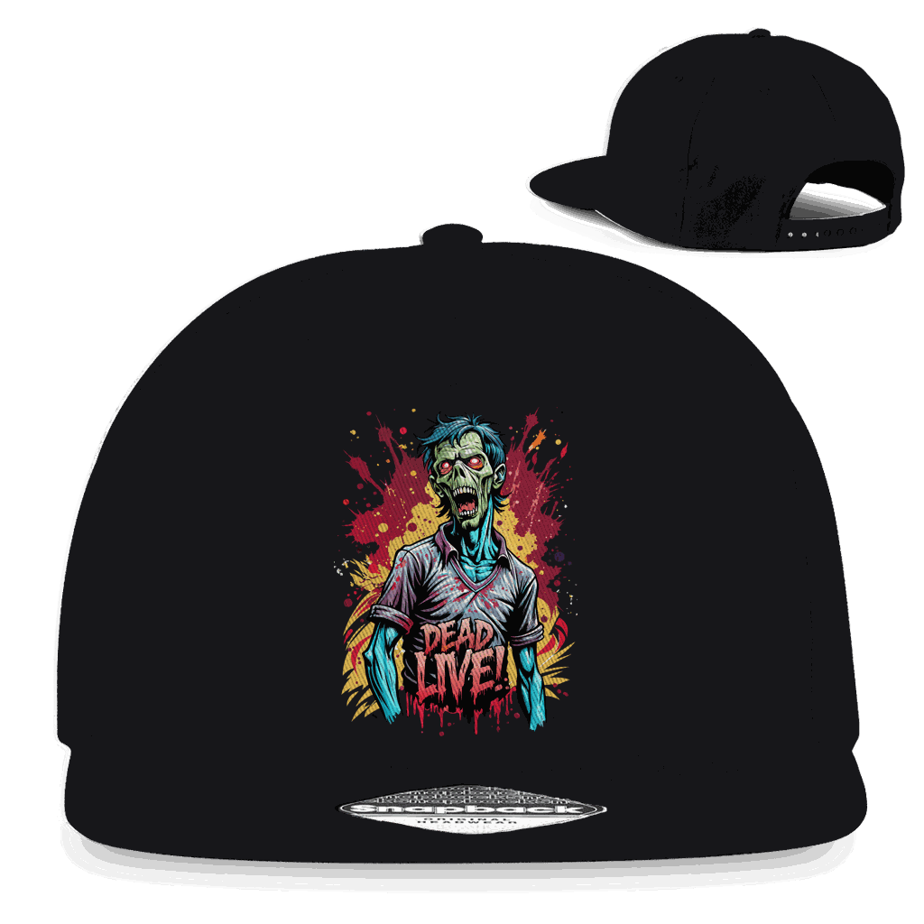 Division420 Snapback Cap Dead Live 100% Baumwoll-Twill mit flachem Schirm und urbanem Streetwear-Design