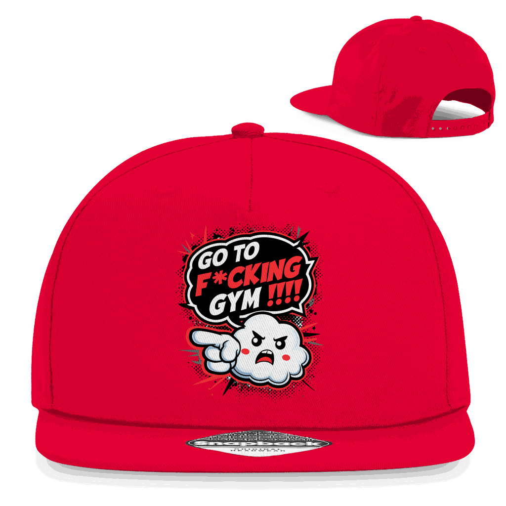 Division420 Snapback Cap Go to Gym slogan 5-panel cotton twill flat brim streetwear style