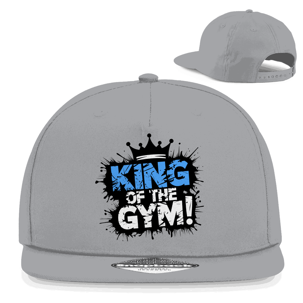 Division420 Snapback Cap King of the GYM aus Baumwoll-Twill mit flachem Schirm und Snapback-Verschluss