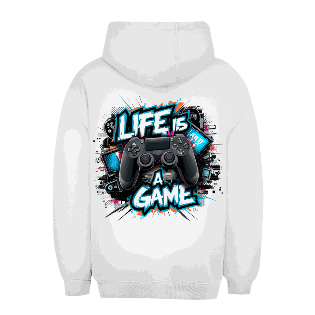 Unisex Oversize Hoodie Life is a Game von Division420 stilvoller urbaner Hoodie in Oversize Passform