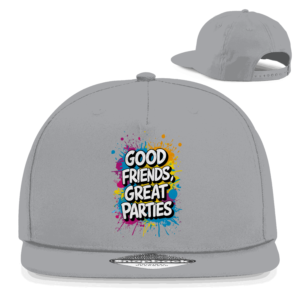Division420 Snapback Rapper Cap aus Baumwoll-Twill mit flachem Schirm und Retro Snapback-Verschluss
