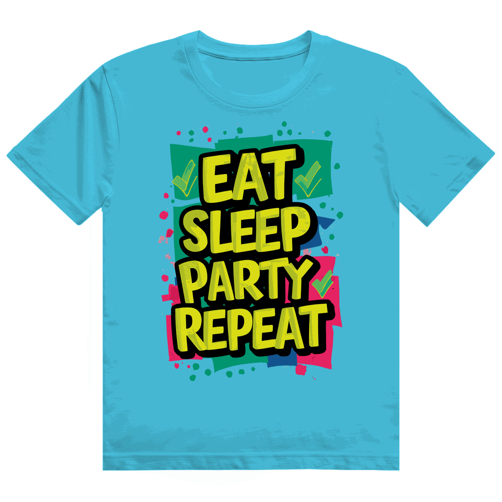 Heavy Cotton T-Shirt - Eat Sleep Party Repead | Division420®