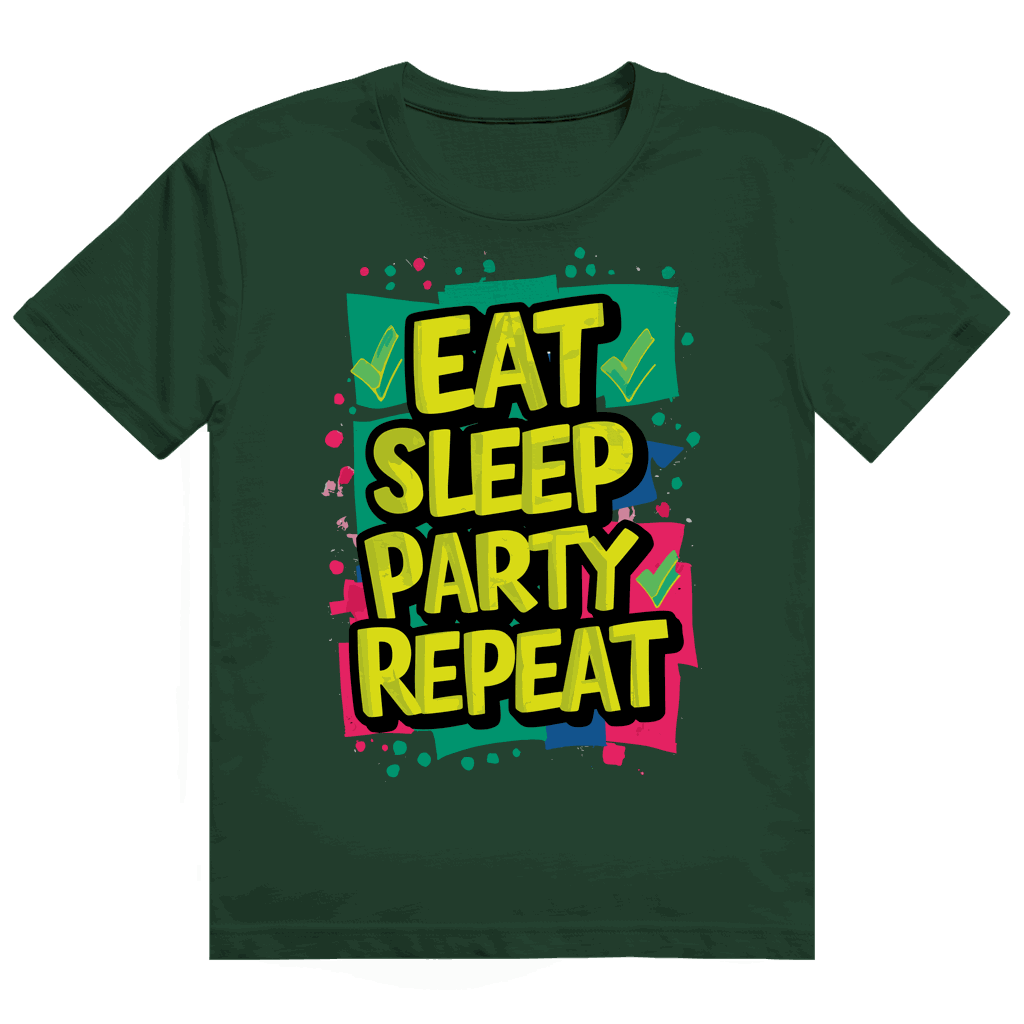 Heavy Cotton T-Shirt - Eat Sleep Party Repead | Division420®