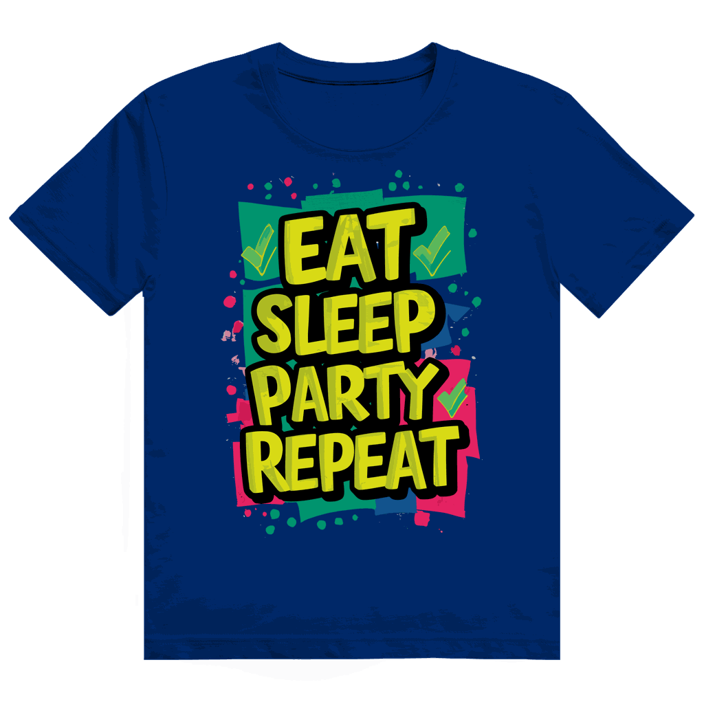 Heavy Cotton T-Shirt - Eat Sleep Party Repead | Division420®
