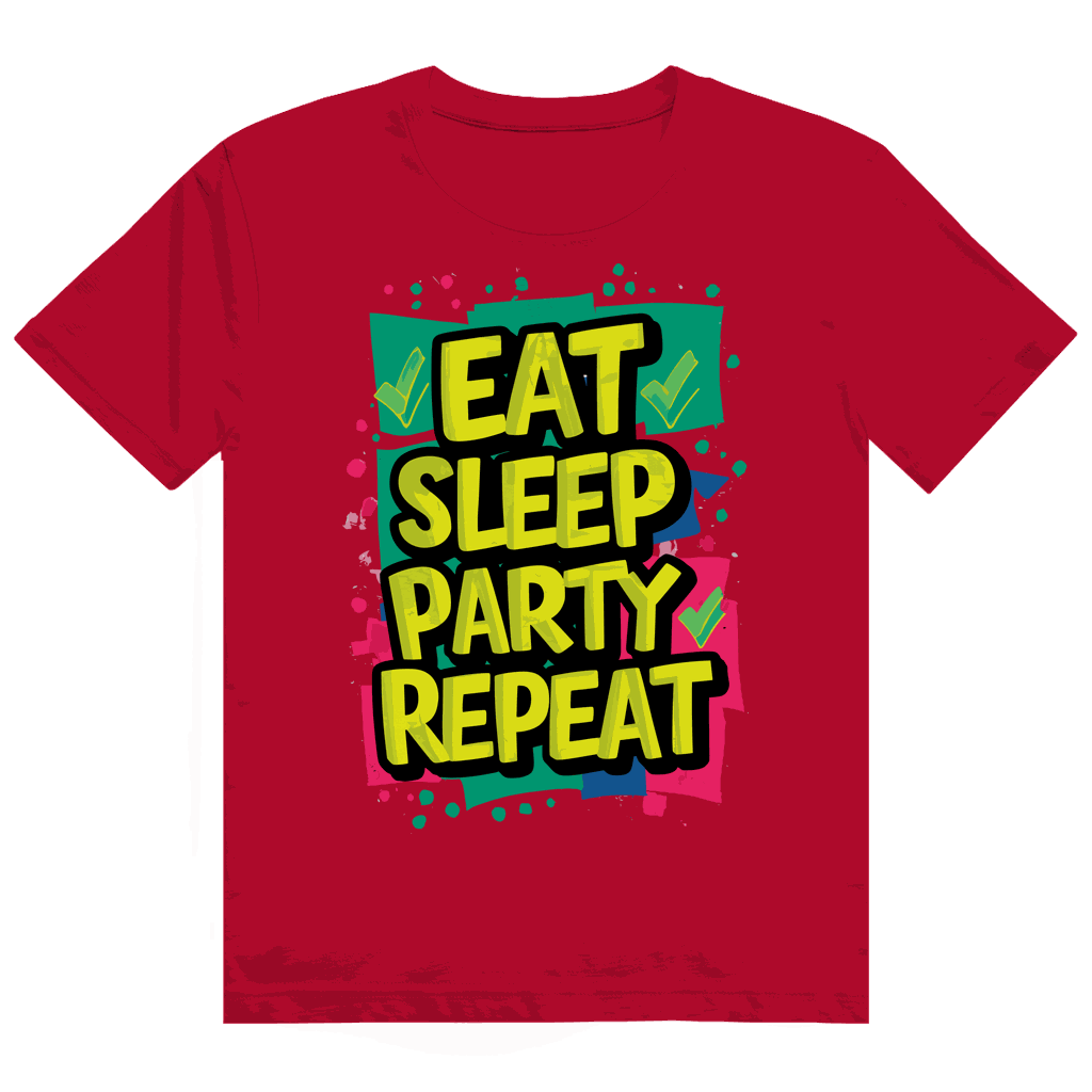 Heavy Cotton T-Shirt - Eat Sleep Party Repead | Division420®