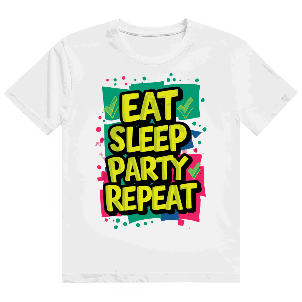 Heavy Cotton T-Shirt - Eat Sleep Party Repead | Division420®