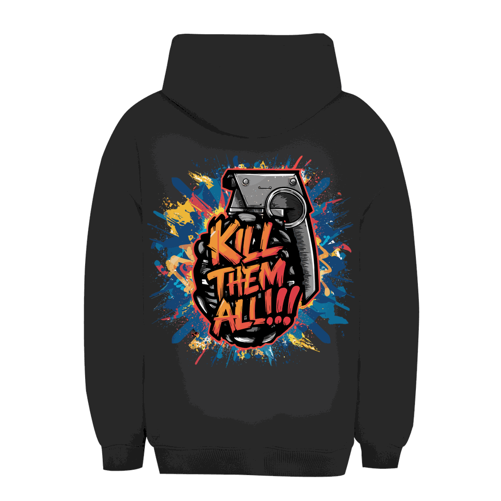 Unisex Oversize Hoodie Kill them all von Division420 Grafik und Größenübersicht