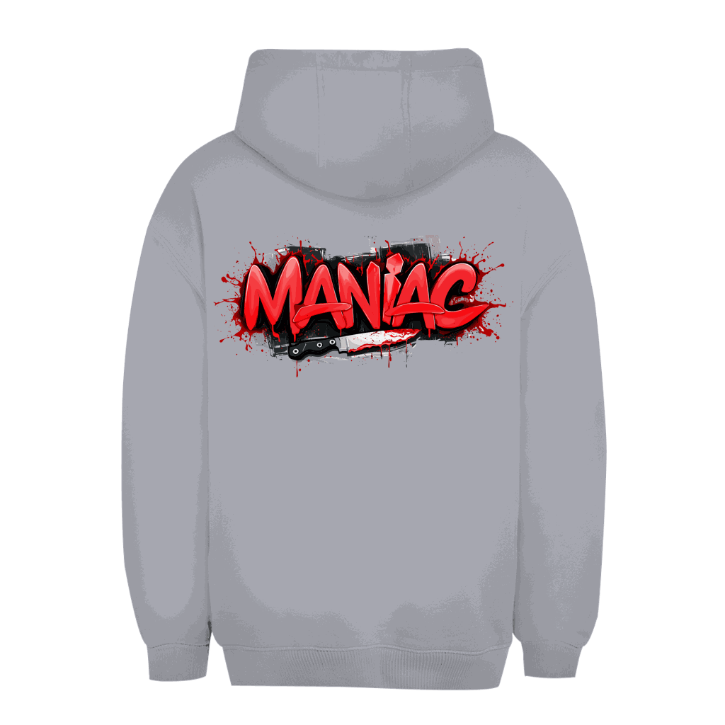 Unisex Oversize Hoodie Maniac von Division420 in urbanem Stil mit Kapuze und Kängurutasche