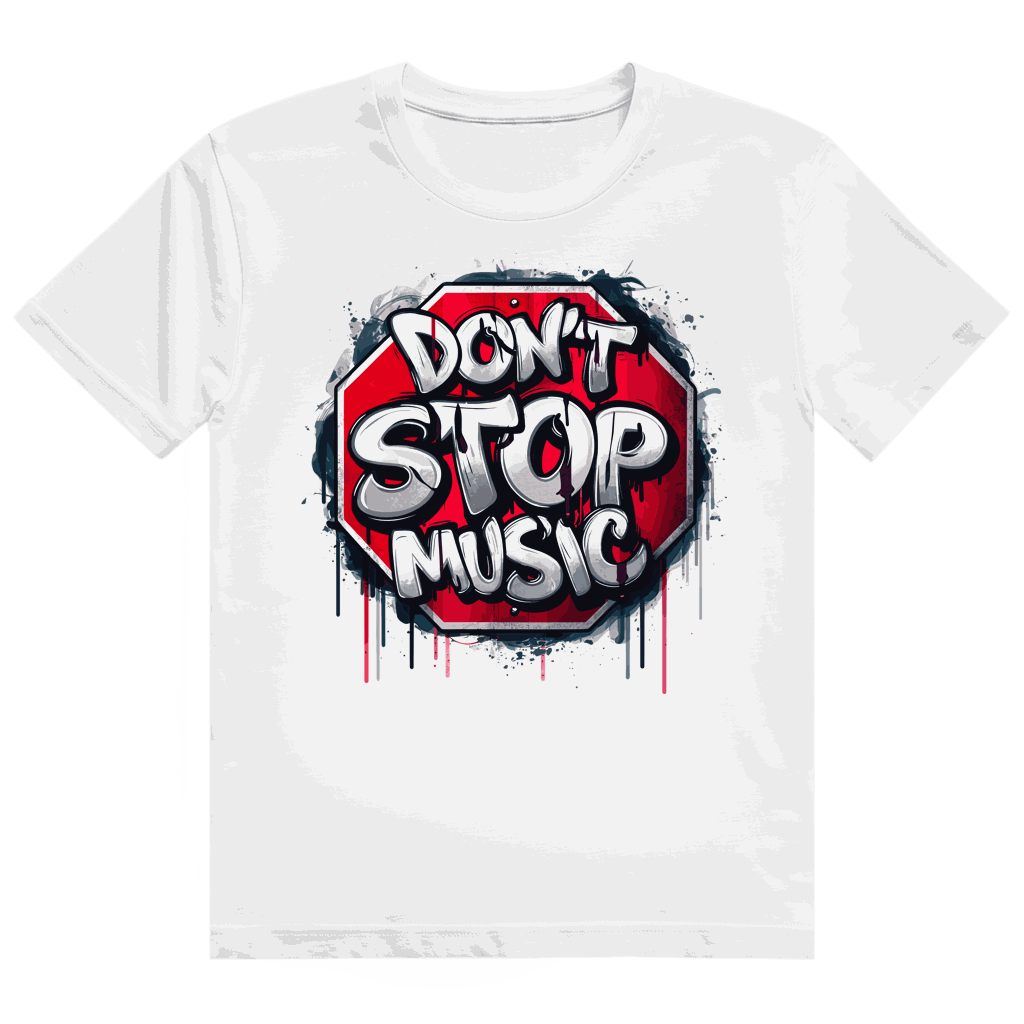 Division420 Heavy Cotton T-Shirt Dont stop Music in modernem Tubular Fit aus 100% ringgesponnener Baumwolle, langlebig und nachhaltig