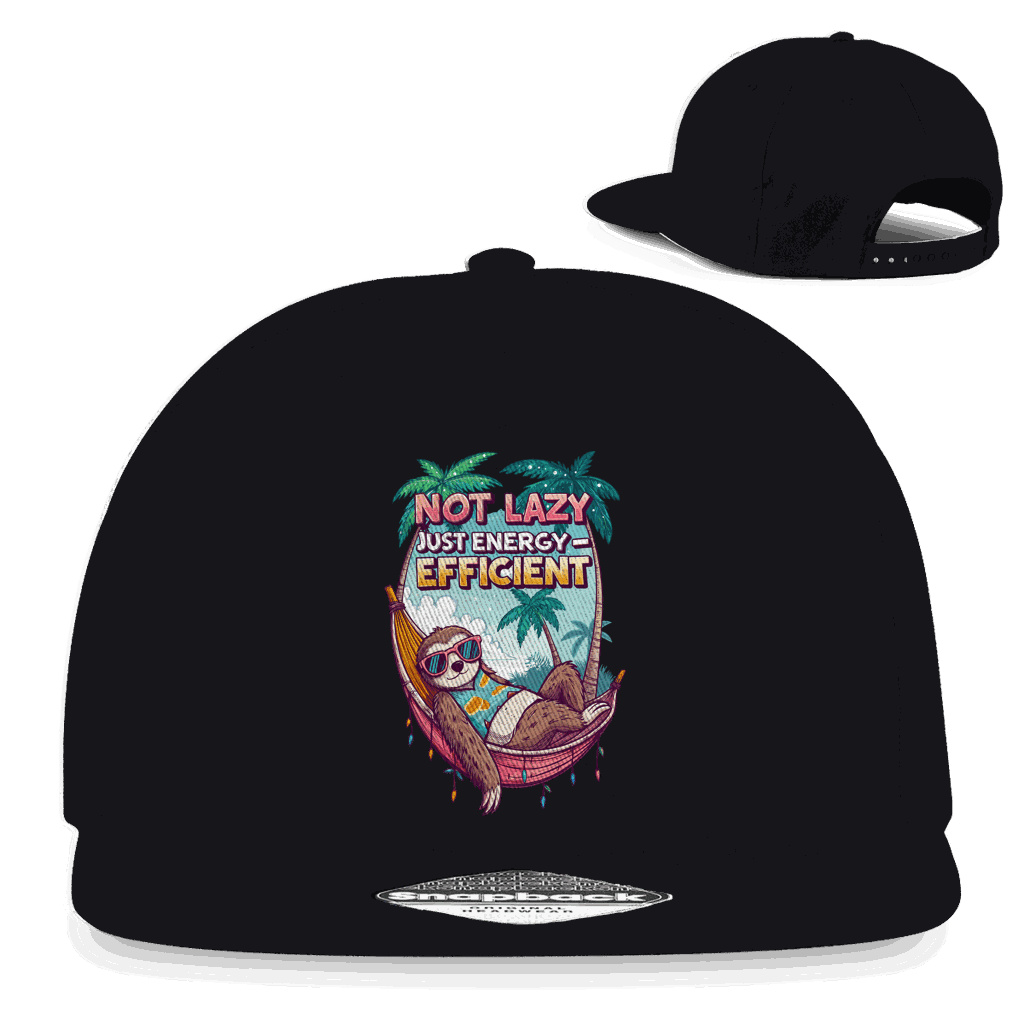 Division420 Snapback Rapper Cap Not lazy aus Baumwoll-Twill mit flachem Schirm und Retro Snapback-Verschluss