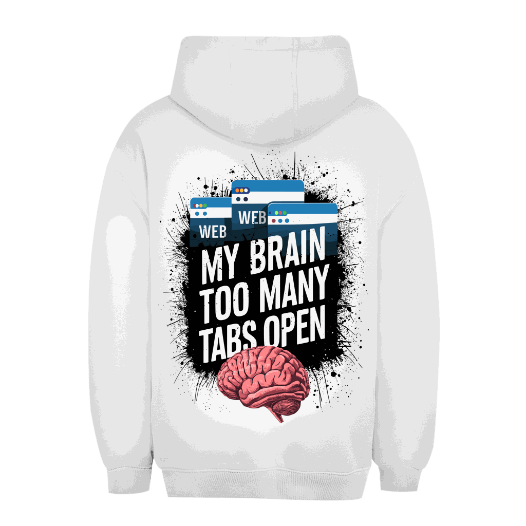 Unisex Oversize Hoodie in Grau mit Kapuze und Kängurutasche von Division420