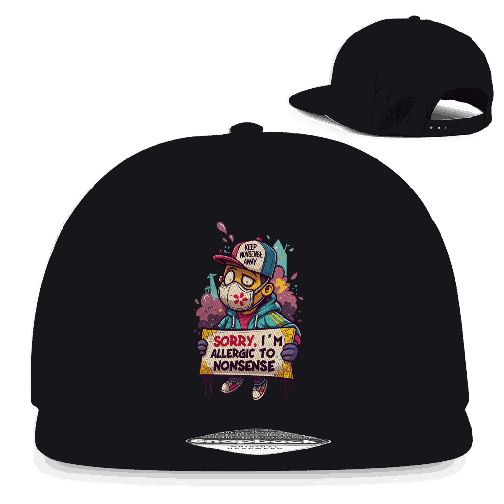 Division420 Snapback Cap Allergic to Nonsense aus Baumwoll-Twill mit flachem Schirm und Retro Snapbackverschluss