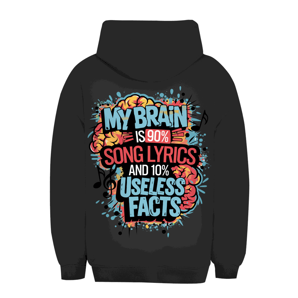 Unisex Oversize Hoodie - My Brain is 90% Song Lyrics | Division420®