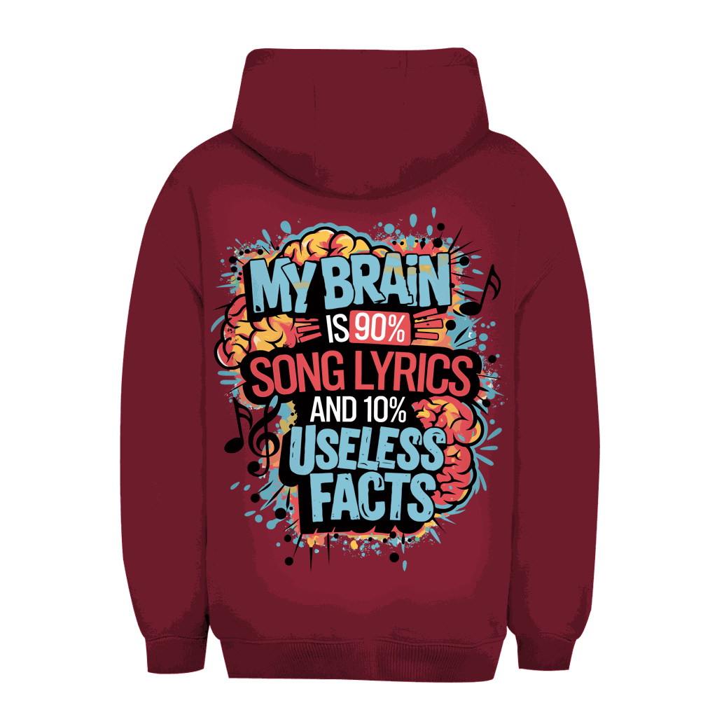 Unisex Oversize Hoodie - My Brain is 90% Song Lyrics | Division420®