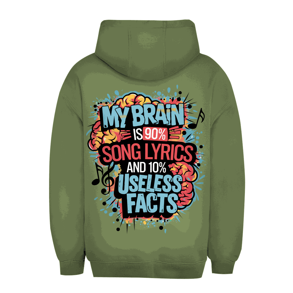 Unisex Oversize Hoodie - My Brain is 90% Song Lyrics | Division420®