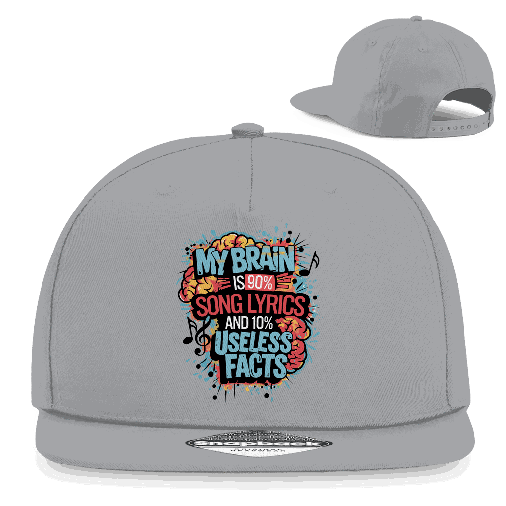 Snapback Rapper Cap aus Baumwoll-Twill mit flachem Schirm und retro Snapbackverschluss