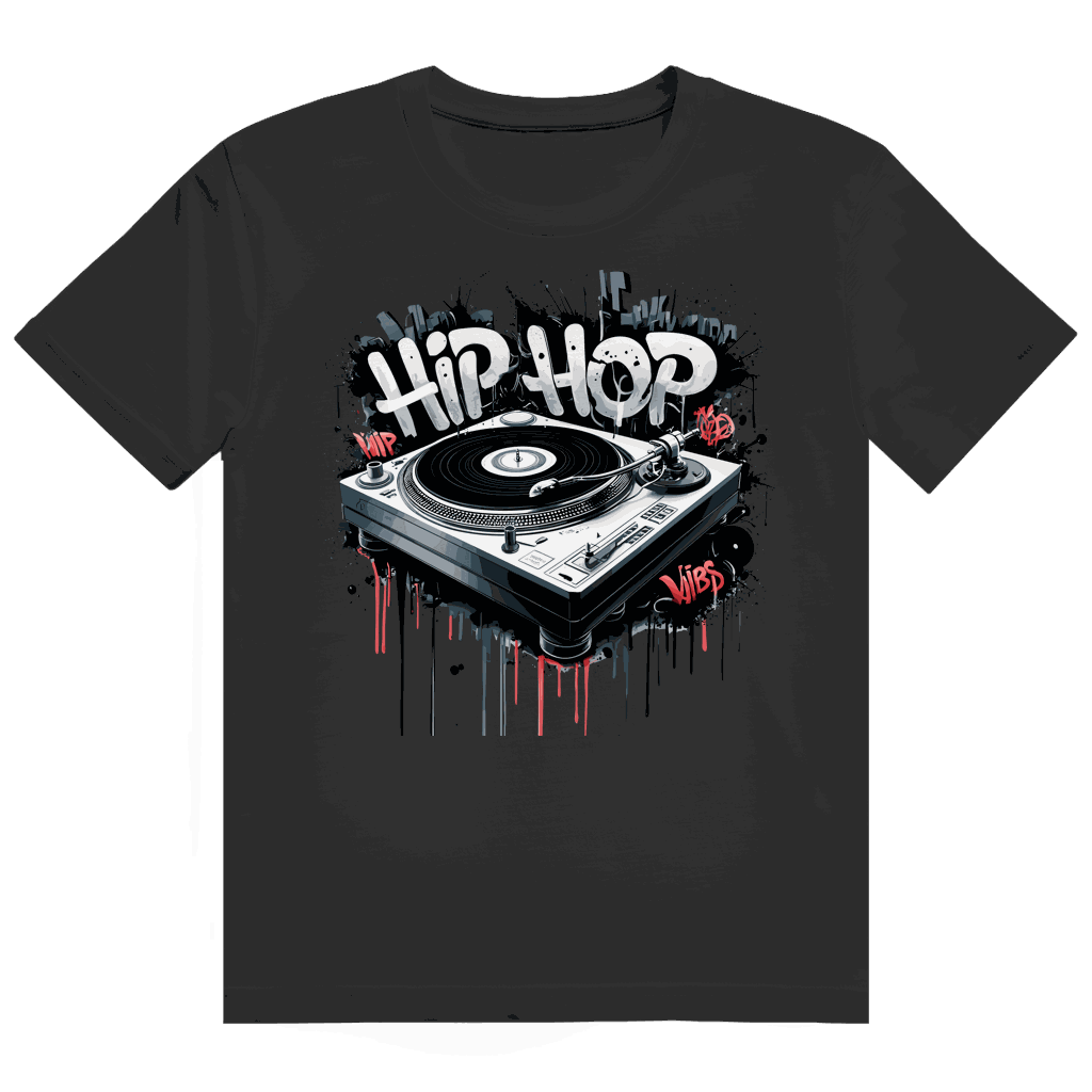 Division420 Heavy Cotton T-Shirt mit Hip Hop Turntable Motiv, hochwertig und nachhaltig