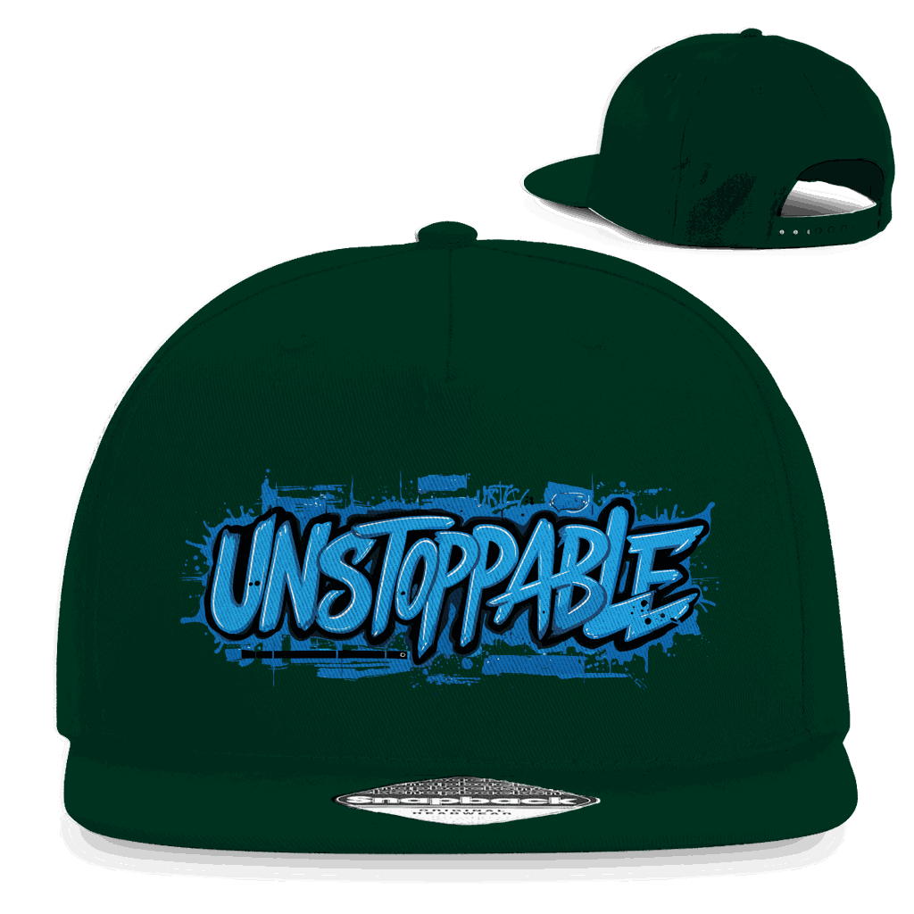 Division420 Snapback Rapper Cap Unstoppable aus Baumwoll-Twill mit flachem Schirm und verstellbarem Snapback-Verschluss
