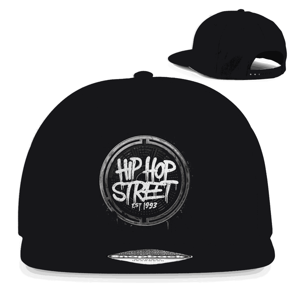 Division420 Snapback Rapper Cap aus Baumwoll-Twill mit flachem Schirm und urbanem 5-Panel Design