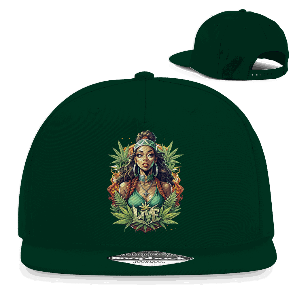Division420 Snapback Rapper Cap aus Baumwoll-Twill mit flachem Schirm und Retro-Snapbackverschluss.