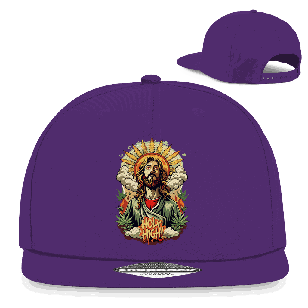 Division420 Snapback Cap in Schwarz mit flachem Schirm und Retro-Snapback-Verschluss