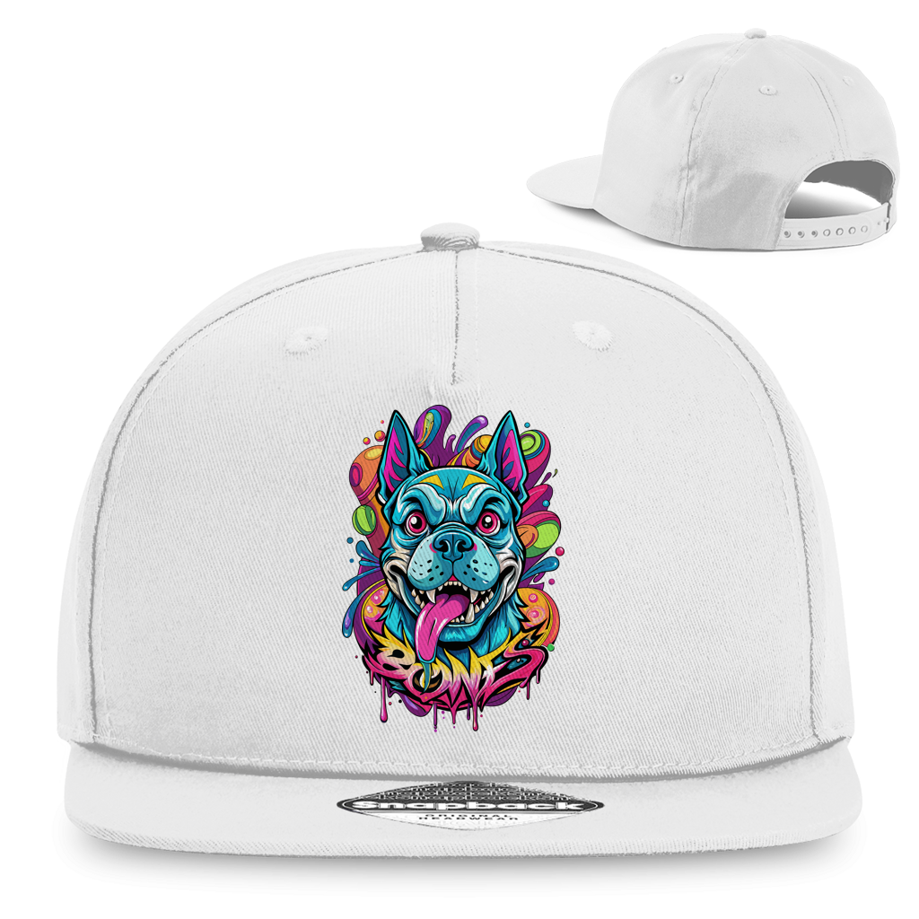 Schwarze Snapback Rapper Cap Bones von Division420 mit flachem Schirm und Retro-Snapbackverschluss