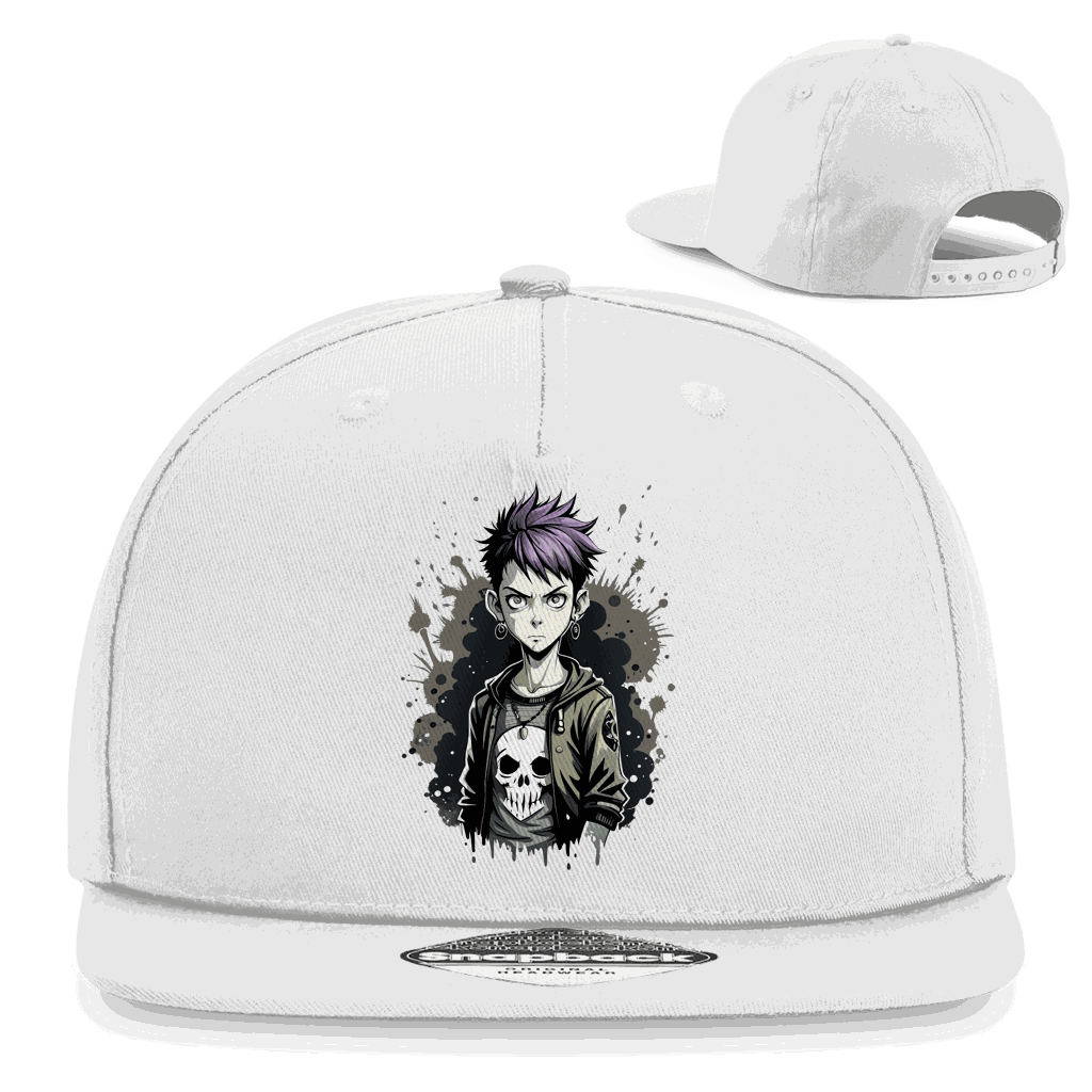 Division420 Snapback Cap EMO aus Baumwoll-Twill mit flachem Schirm und Retro-Snapbackverschluss